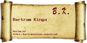 Bertram Kinga névjegykártya